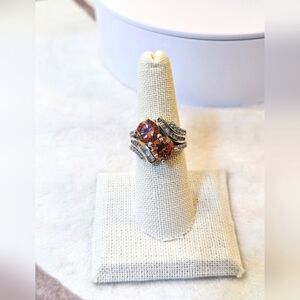 5.18 cttw Mocha & Clear CZs Gold Ring